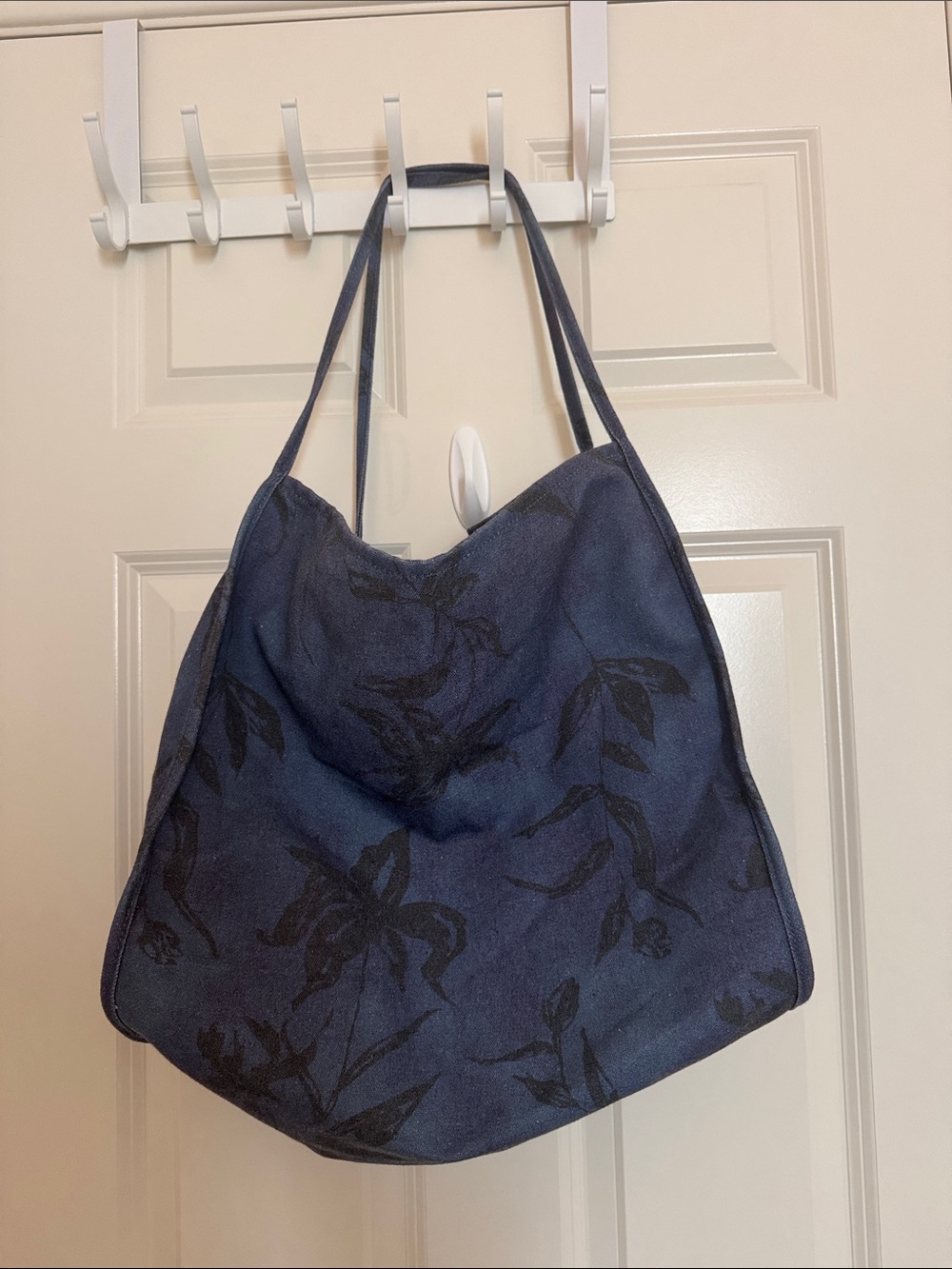ASOS Large Blue Floral Canvas Tote Bag